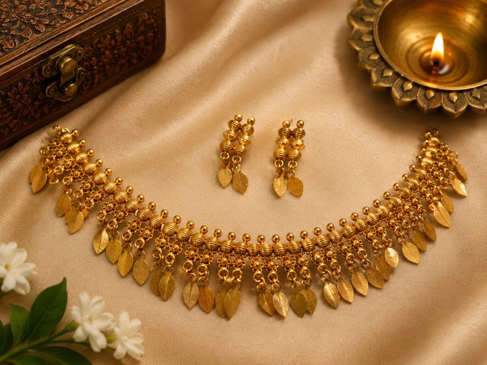 Hanging choker gold