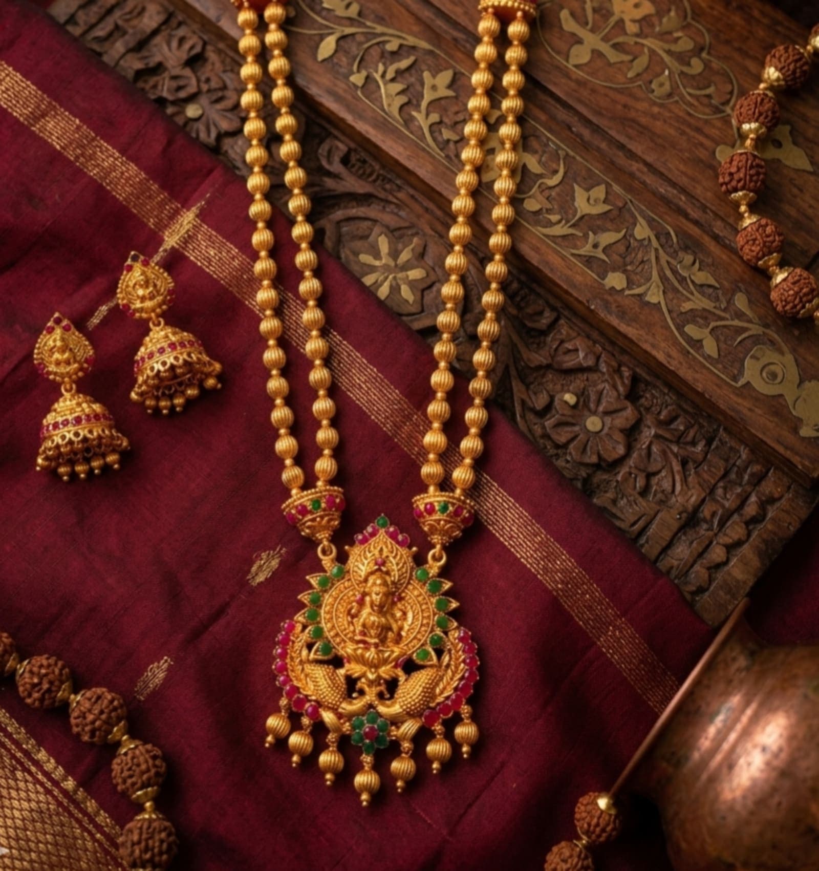 Lakshmi multi-strand pearl necklace