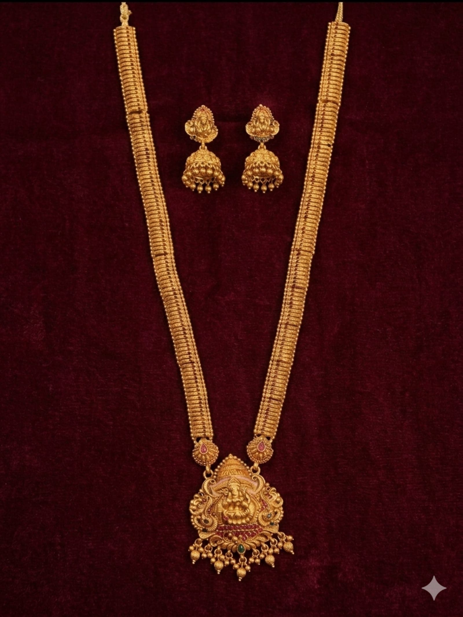 Long golden Lakshmi haram